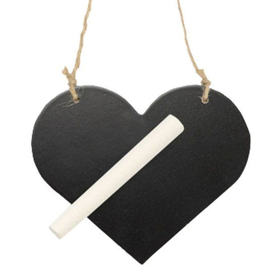 Wooden Blackboard Heart on String - 11.5cm