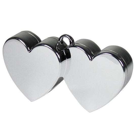 Silver Double Heart Balloon Weight - 135g