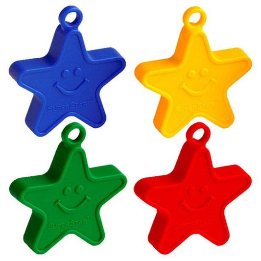 Primary Coloured Star Balloon Weights - 95g