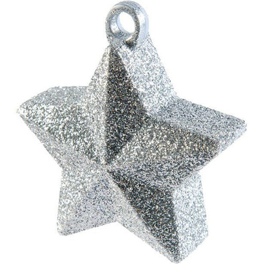 Silver Glitter Star Balloon Weight - 165g