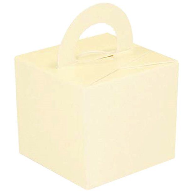 Ivory Cube Balloon Weight/Favour Boxes - 6.5cm (10pk)