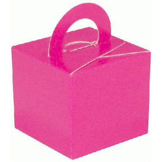 Hot Pink Cube Balloon Weight/Favour Boxes - 6.5cm (10pk)