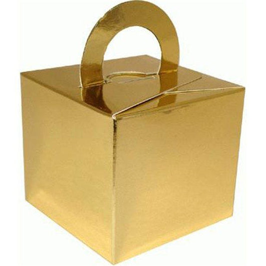 Gold Cube Balloon Weight/Favour Boxes - 6.5cm (10pk)