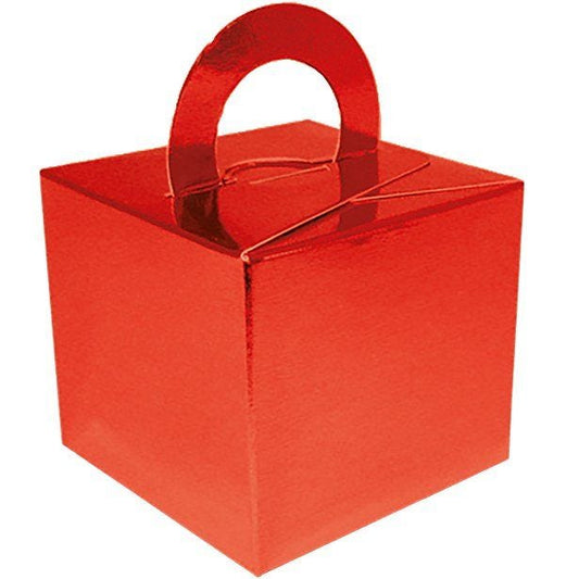 Metallic Red Cube Balloon Weight/Favour Boxes - 6.5cm (10pk)