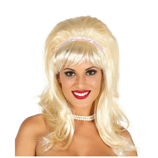 60s Blonde Wig With Ribbon