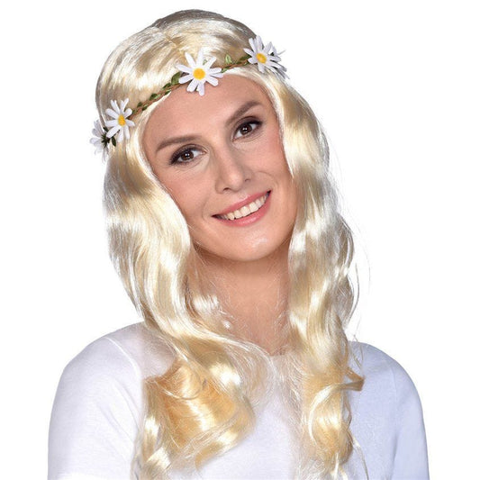Blonde Hippie Wig with Headband