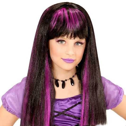Purple Streaked Wig - Child