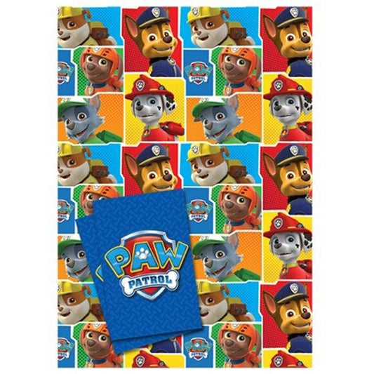 Paw Patrol Wrapping Paper - 2 Sheets (50cm x 70cm) with Tags