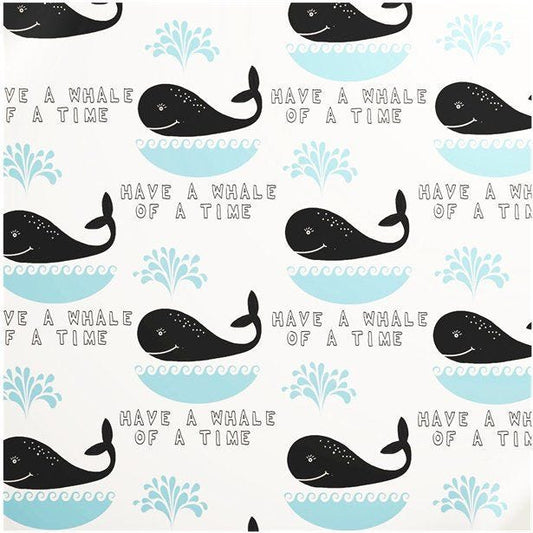 Have a Whale of a Time' Sheet of Eco Gift Wrap - 50cm x 70cm