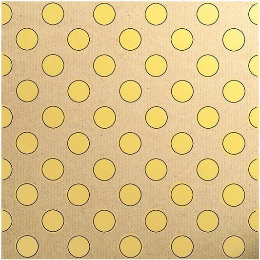 Yellow Dot Sheet of Eco Gift Wrap - 50cm x 70cm