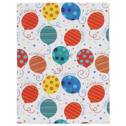 Balloons Wrapping Paper - 2 Sheets 2 Tags