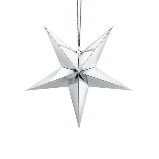 Silver Paper Star Decoration - 30cm