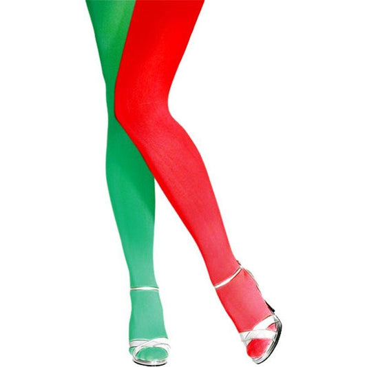 Green & Red Elf Tights - Adult One Size