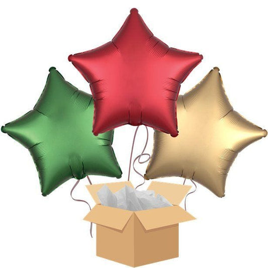 Festive Stars Balloon Bouquet - Delivered Inflated