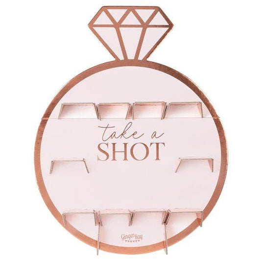 Rose Gold Hen Party Ring Shot Wall