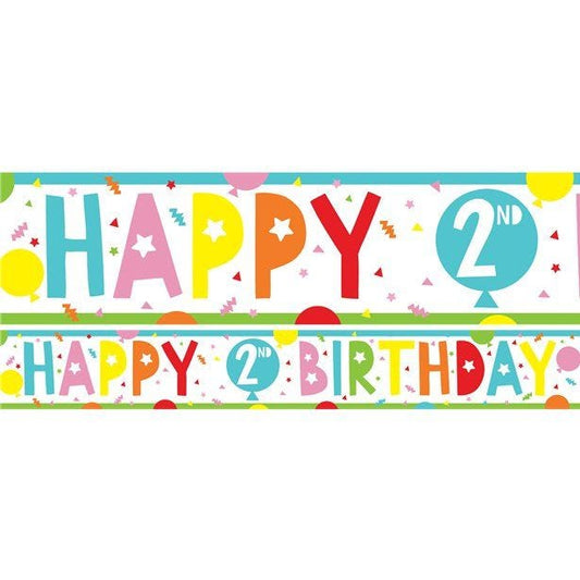 2nd Birthday Paper Banners - 1m (3pk)