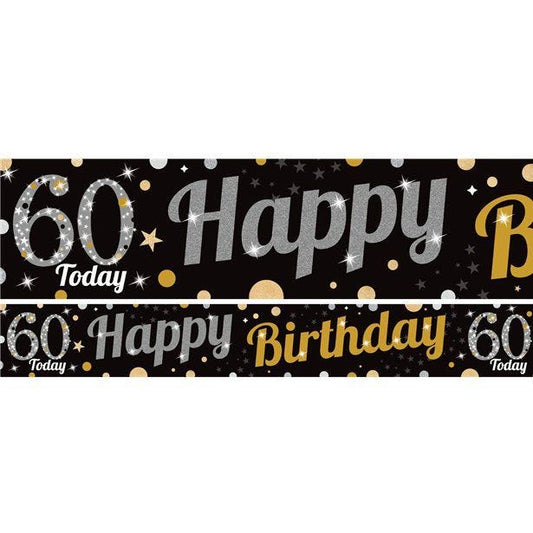 60th Birthday Paper Banners - 1m (3pk)