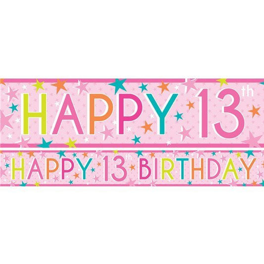 Girls 13th Birthday Paper Banners - 1m (3pk)