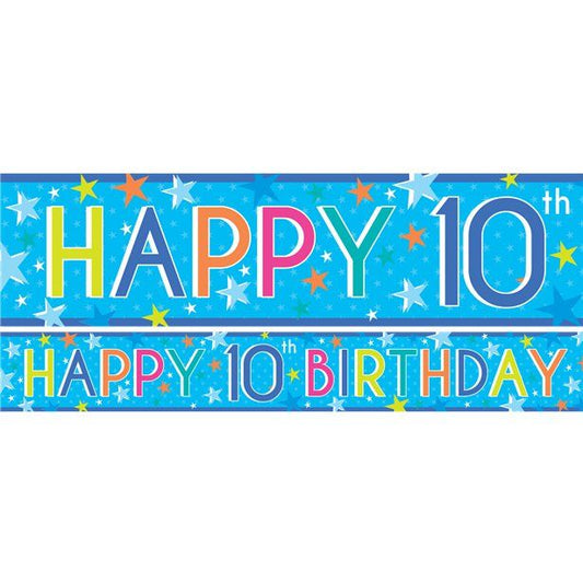 Boys 10th Birthday Paper Banners - 1m (3pk)