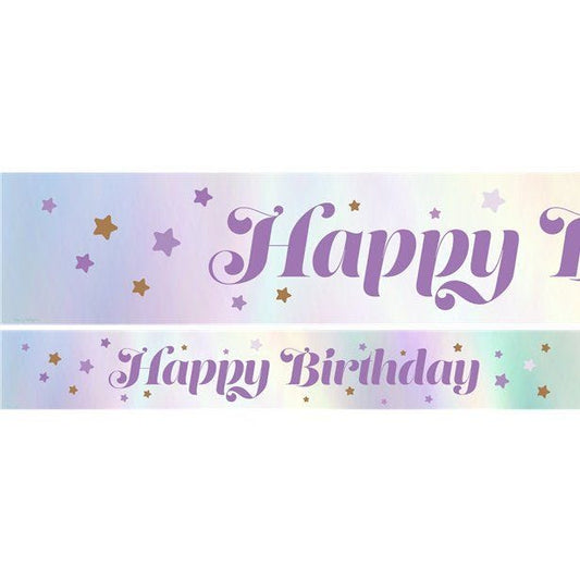 Lilac Happy Birthday Paper Banners - 1m (3pk)