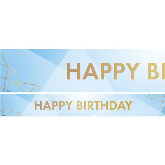 Pastel Blue Happy Birthday Paper Banners - 1m (3pk)