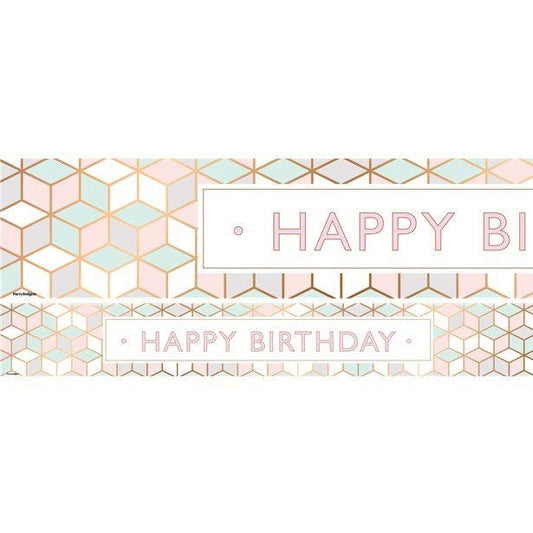 Pastel Pink Happy Birthday Paper Banners - 1m (3pk)