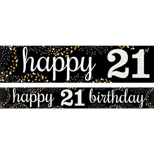 Happy 21st Birthday Paper Banners - 1m (3pk)