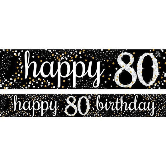 Happy 80th Birthday Paper Banners - 1m (3pk)