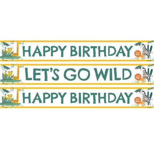 Get Wild Safari Paper Birthday Banners - 1m (3pk)