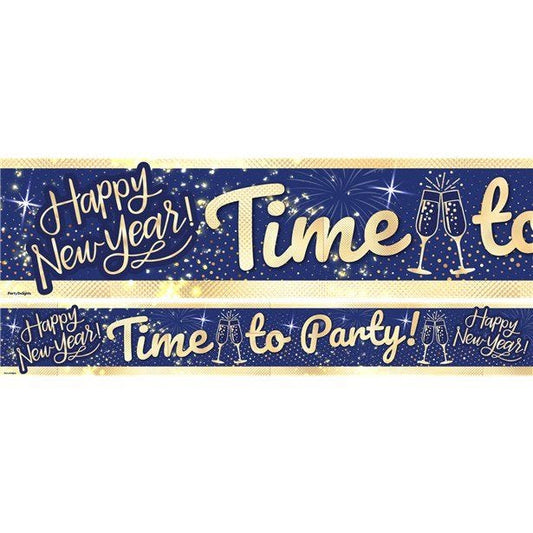 Navy & Gold New Year Banners - 1m (3pk)