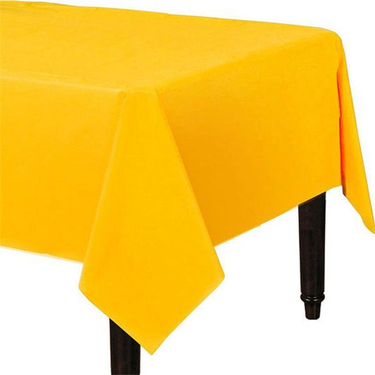 Yellow Plastic Table Cover - 1.4m x 2.8m