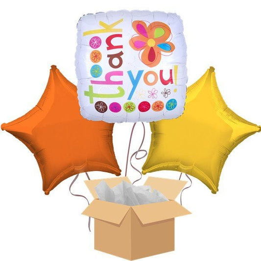 Thank You Flowers Balloon Bouquet - Delivered Inflated