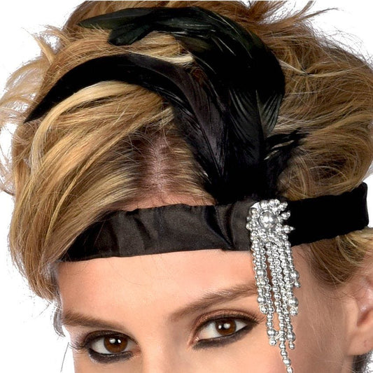 Black Charleston Flapper Headband