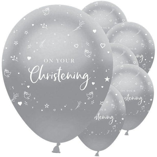 On Your Christening Blue Balloons - 12" Latex (6pk)