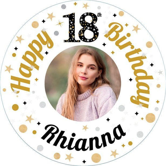 18th Birthday Celebration White Personalised Balloon - One Sided Uninflated - 18" Foil