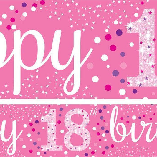 18th Birthday Pink Sparkling Celebration Paper Banners -1m (3pk)