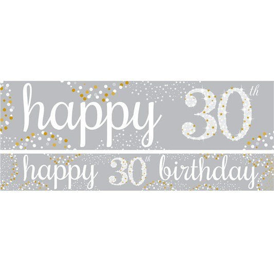 Happy 30th Birthday Celebration Paper Banners - 1m (3pk)