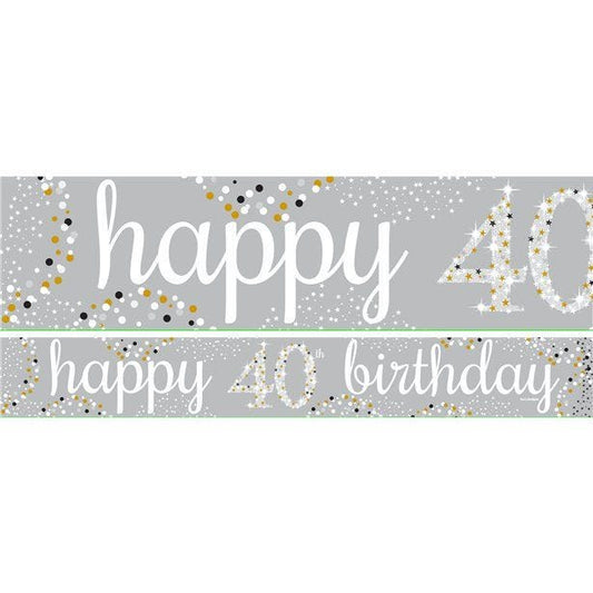 Happy 40th Birthday Celebration Paper Banners - 1m (3pk)
