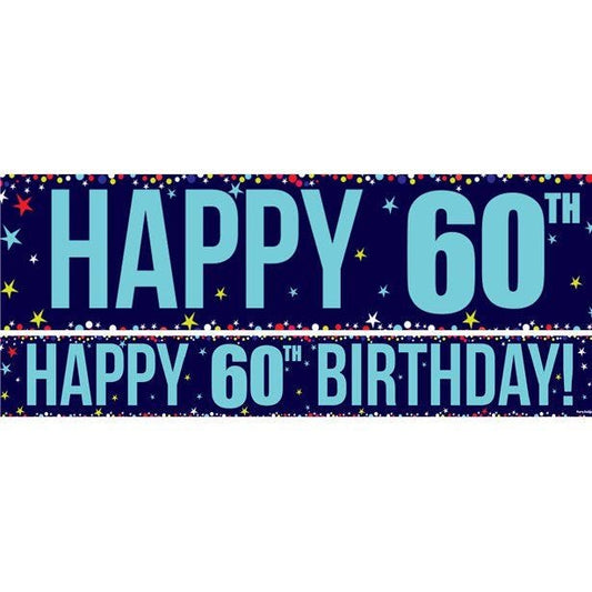 Happy 60th Birthday Paper Banners - 1m (3pk)