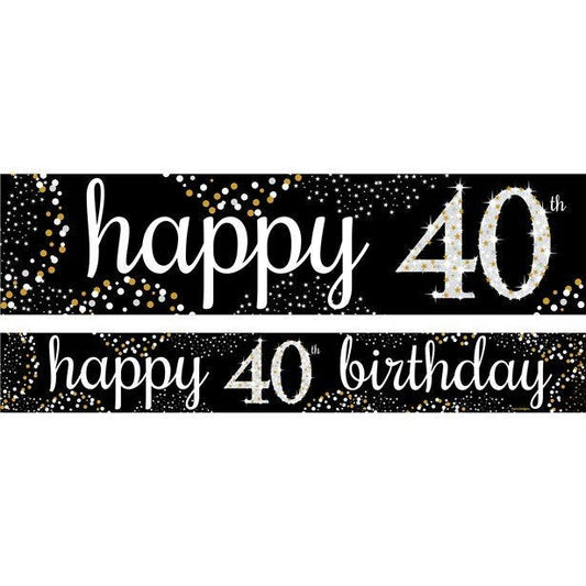Happy 40th Birthday Paper Banners - 1m (3pk)