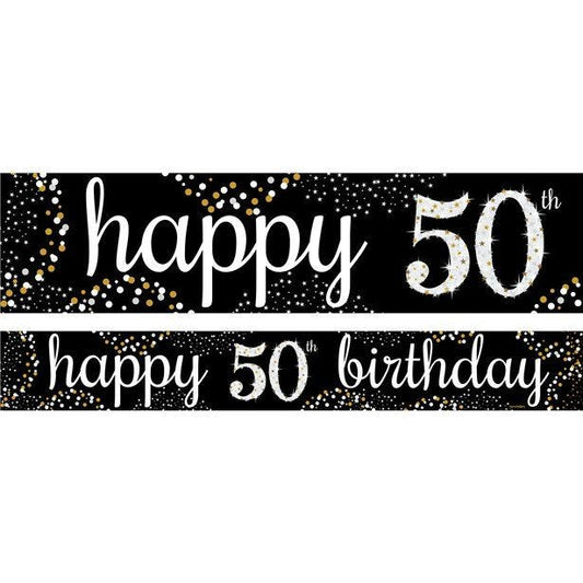 Happy 50th Birthday Paper Banners - 1m (3pk)