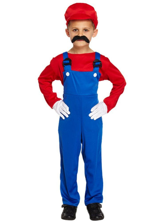 Red Super Plumber - Child Costume
