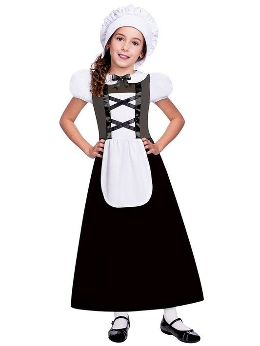 Tudor Girl Black Dress - Child Costume