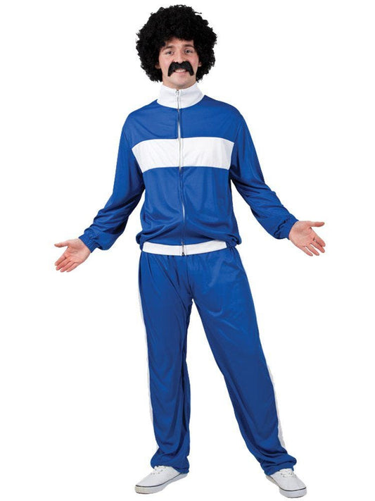 80s Blue Retro Trackie - Adult Costume