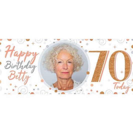 70th Sparkling Fizz Personalised Banner