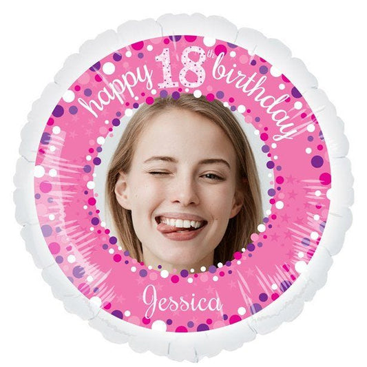 Pink Celebration 18th Birthday Personalised Balloon