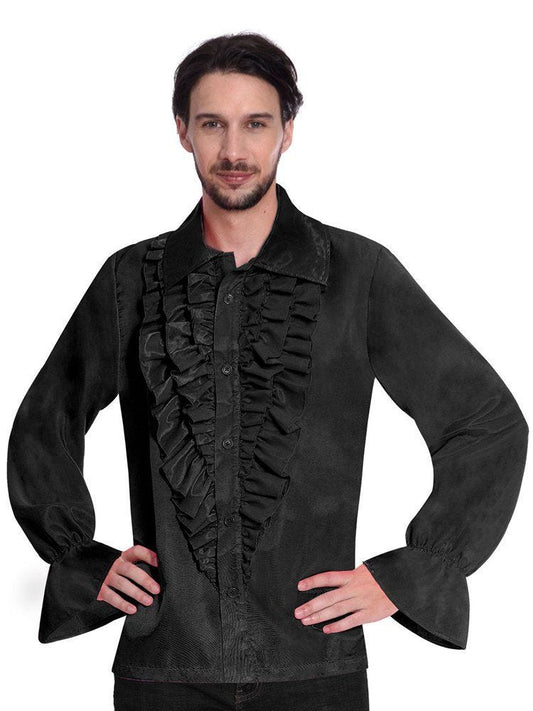 Black Satin Shirt - Adult Costume