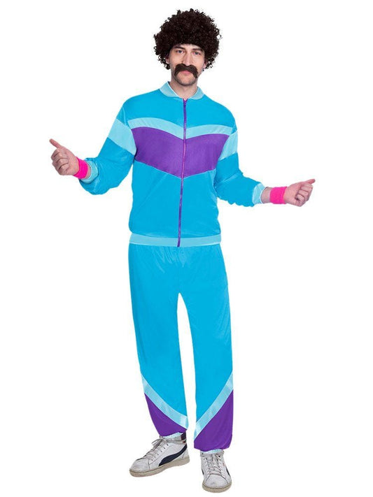 80s Blue Shell Suit Man - Adult Costume