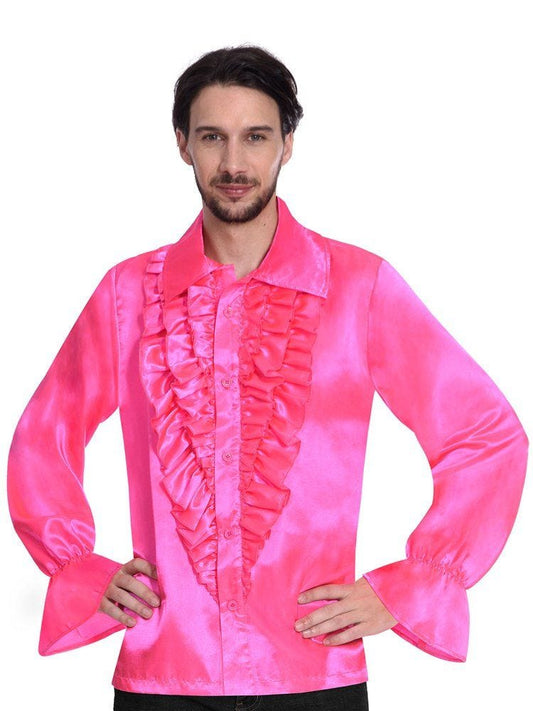 Pink Satin Shirt - Adult Costume