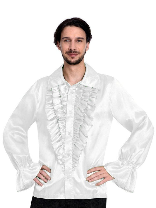 White Satin Shirt - Adult Costume